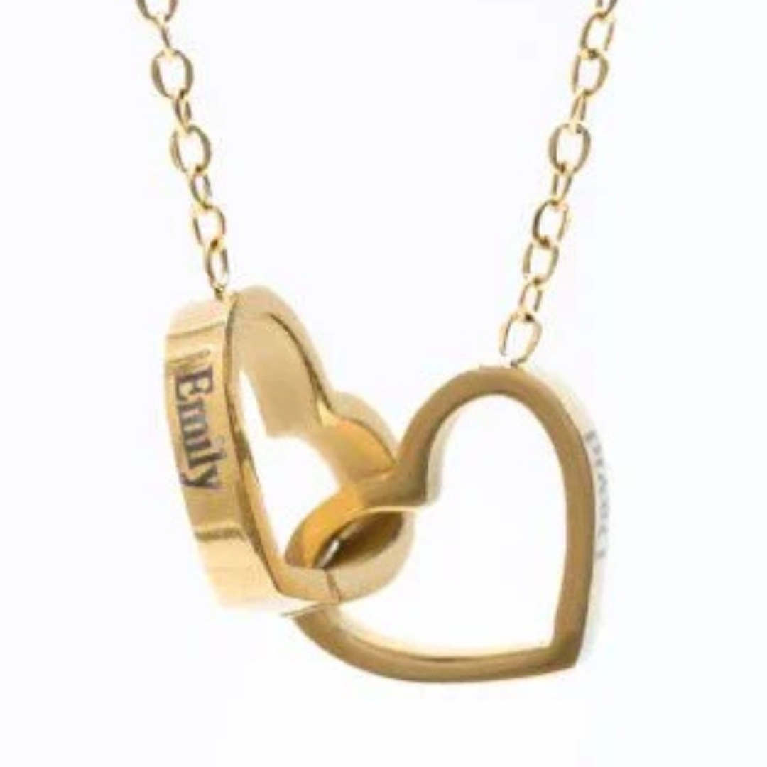 Personalized Double Heart Necklace