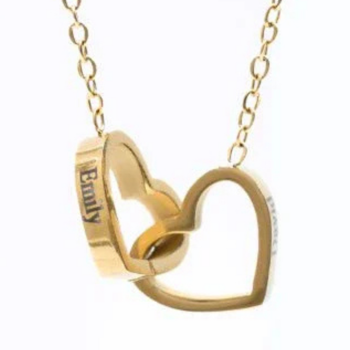 Personalized Double Heart Necklace