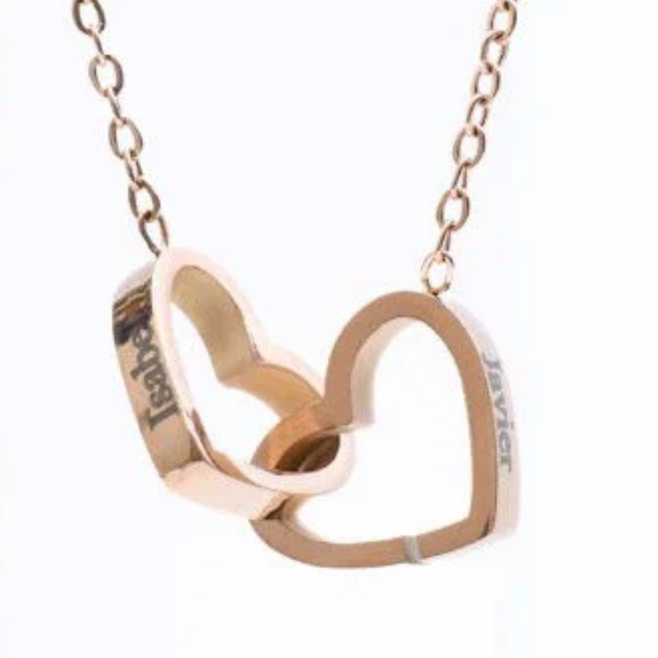 Personalized Double Heart Necklace