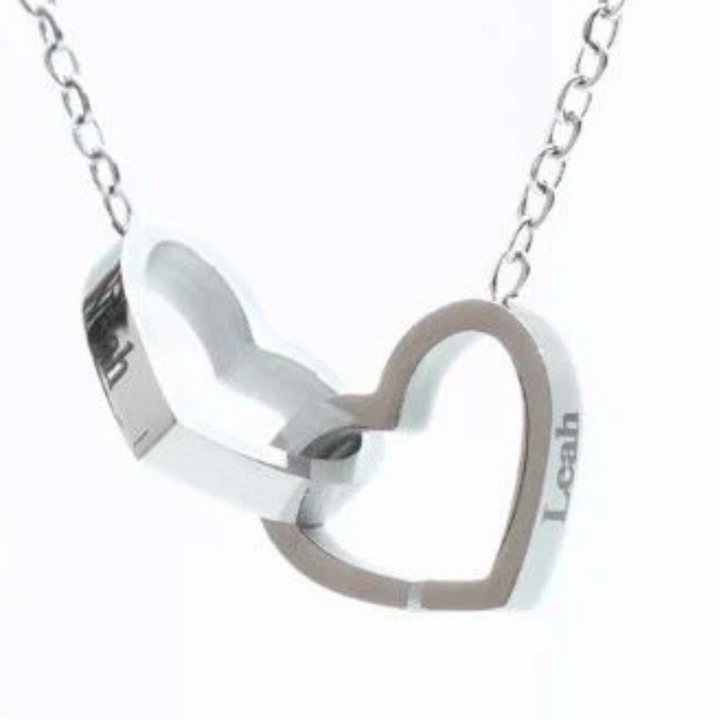 Personalized Double Heart Necklace