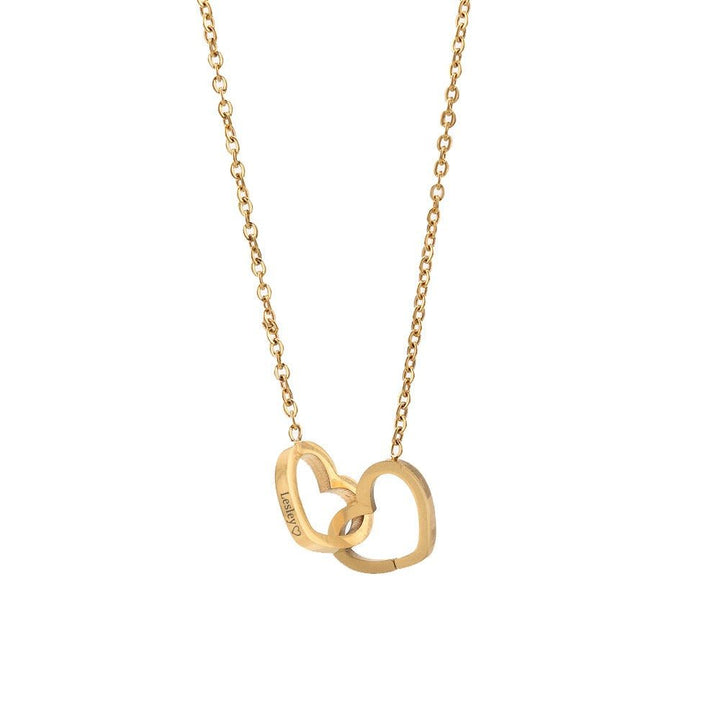 Personalized Double Heart Necklace