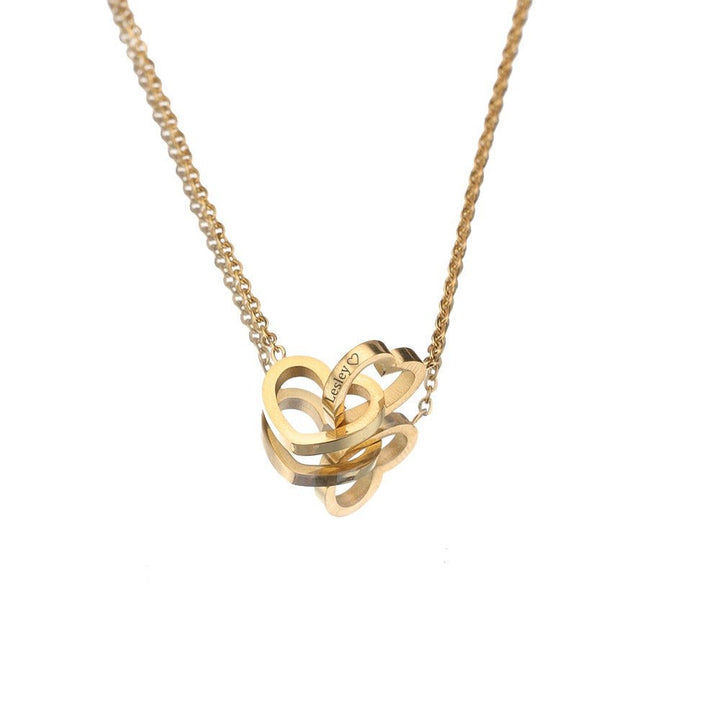 Personalized Double Heart Necklace