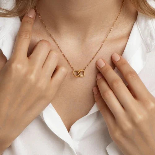 Personalized Double Heart Necklace